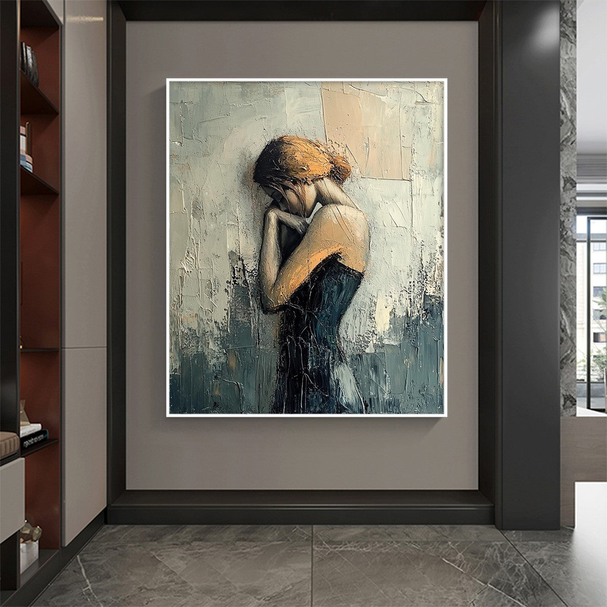 INNER REFLECTIONS: Textured Portrait Oil Painting - Image 8