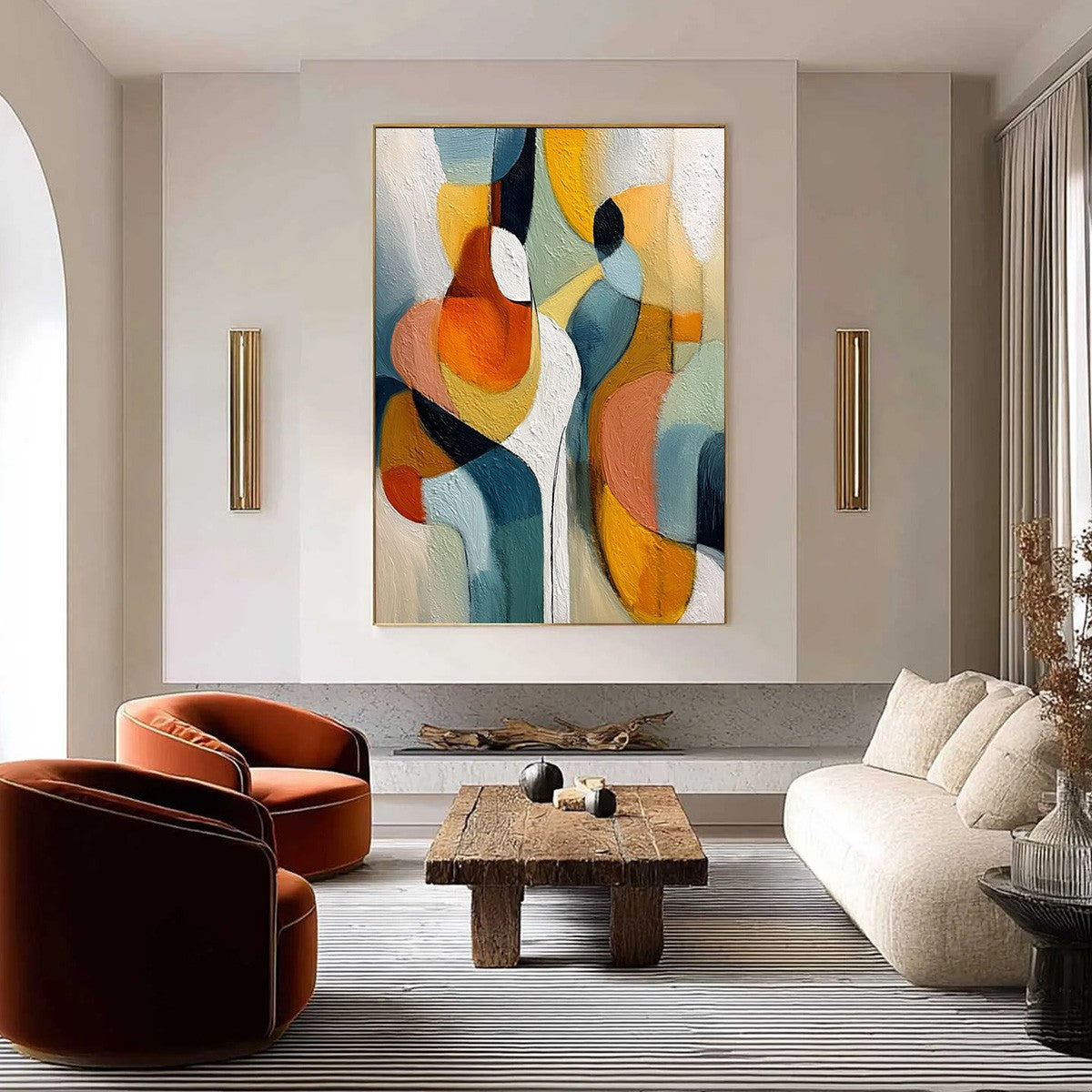 INTERPLAY: Colorful Textured Abstract Oil Painting for Modern Decor - Image 2
