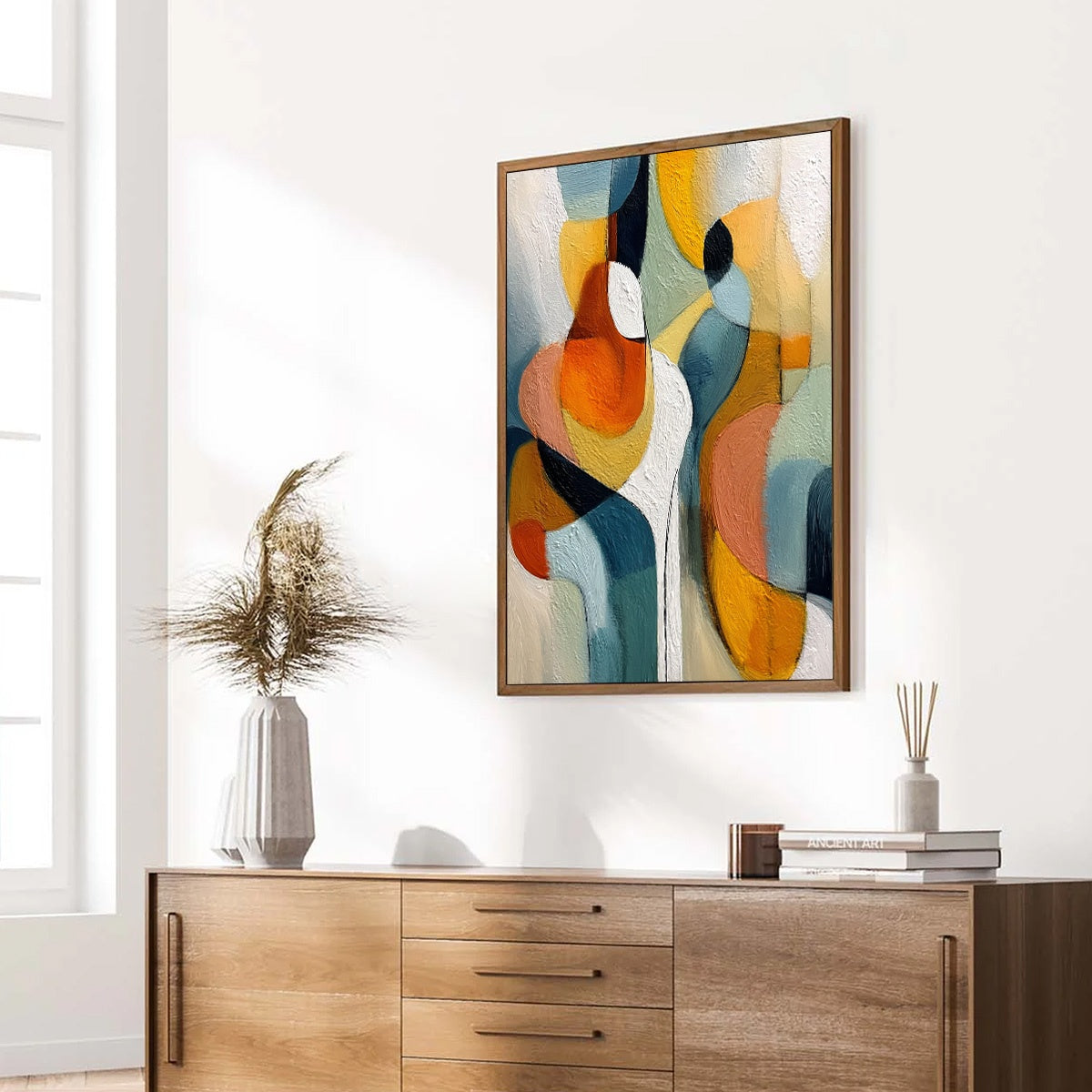INTERPLAY: Colorful Textured Abstract Oil Painting for Modern Decor - Image 8