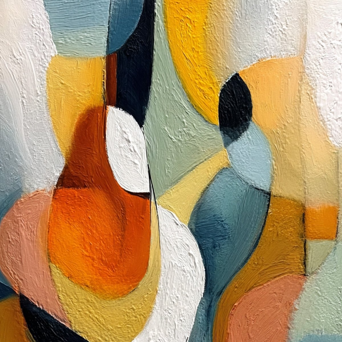 INTERPLAY: Colorful Textured Abstract Oil Painting for Modern Decor - Image 3