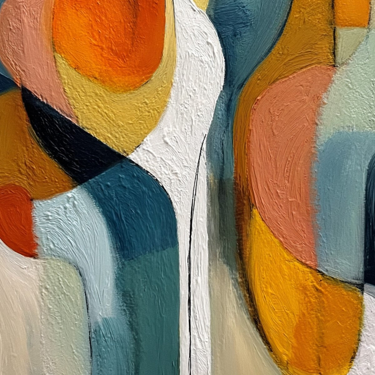 INTERPLAY: Colorful Textured Abstract Oil Painting for Modern Decor - Image 5
