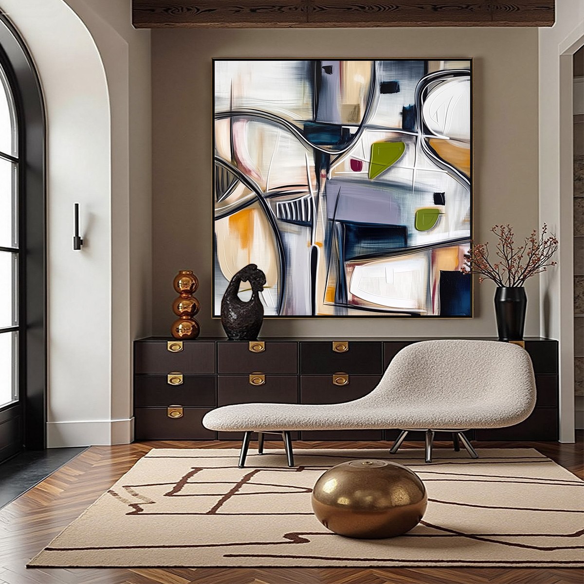 INTERSECTION: Dynamic Modern Abstract Textured Wall Art - Image 2