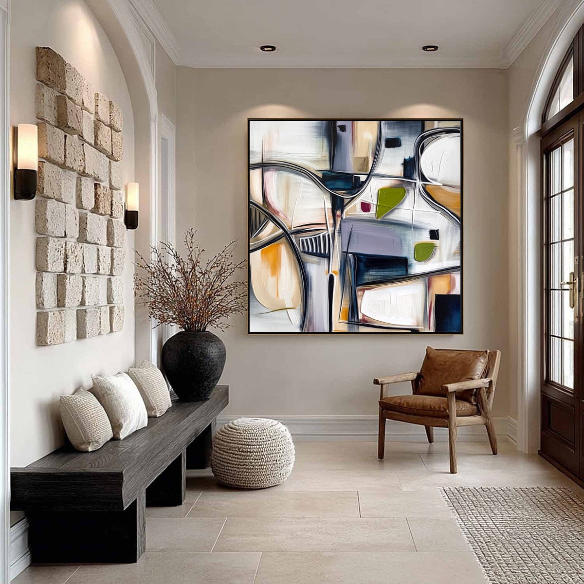 INTERSECTION: Dynamic Modern Abstract Textured Wall Art - Image 4