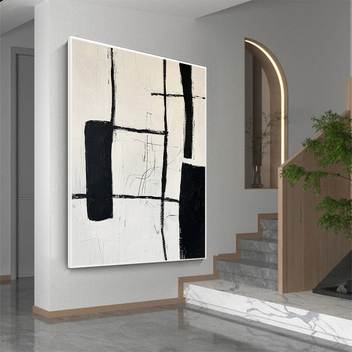 INTERSECTION: Textured Minimalist Abstract Oil Painting - Image 4