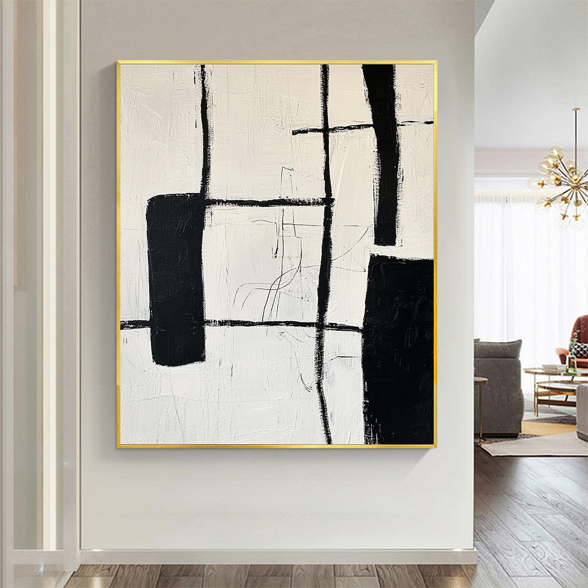 INTERSECTION: Textured Minimalist Abstract Oil Painting - Image 2