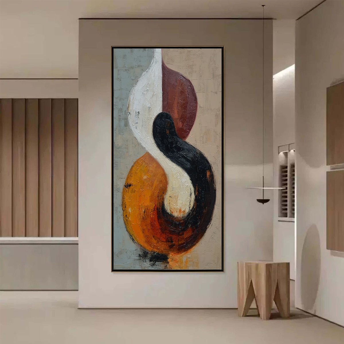 INTERTWINE: Textured Wabi Sabi Abstract Painting for Modern Decor - Image 2
