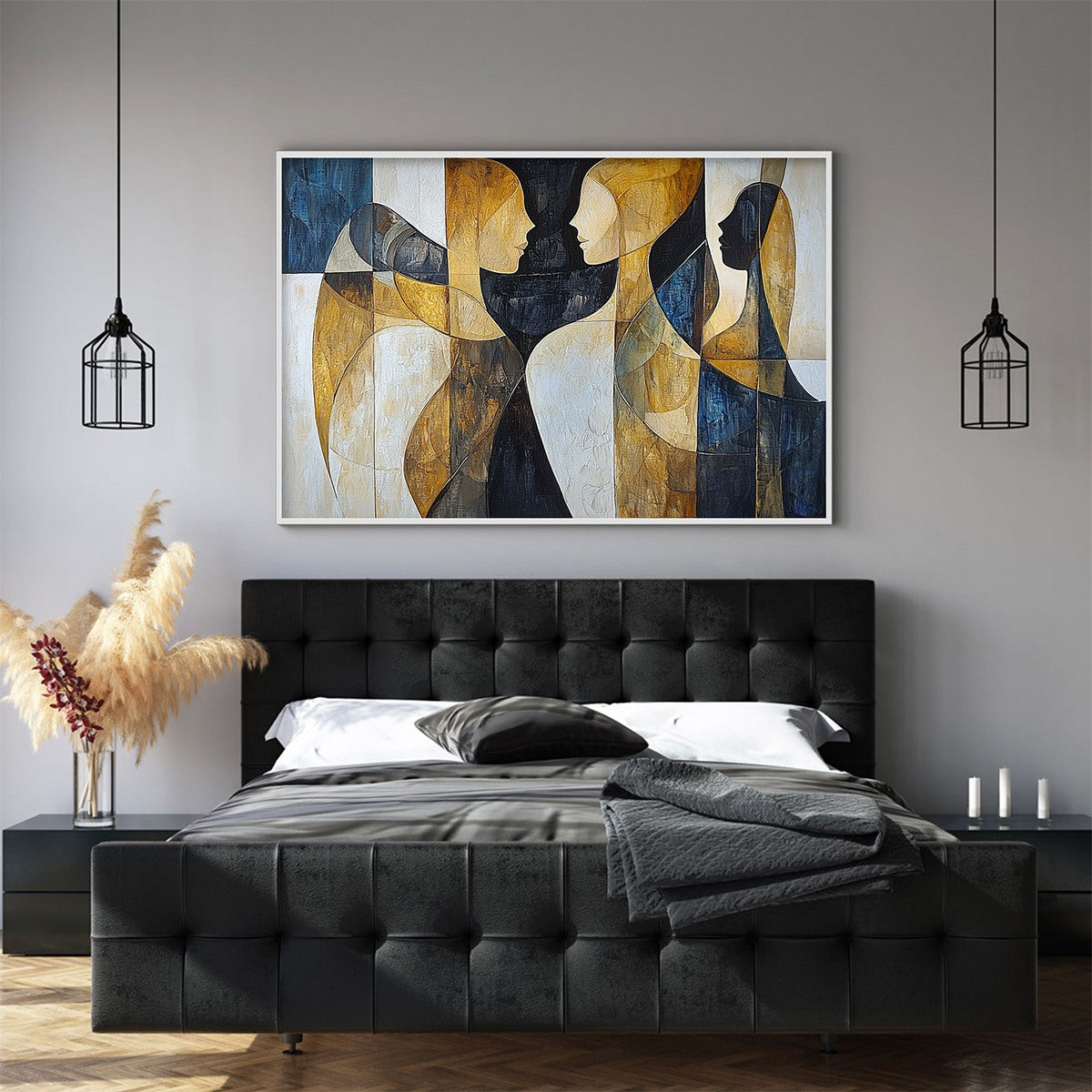 INTERTWINED: Abstract Figurative Oil Painting in Earthy Tones - Image 7