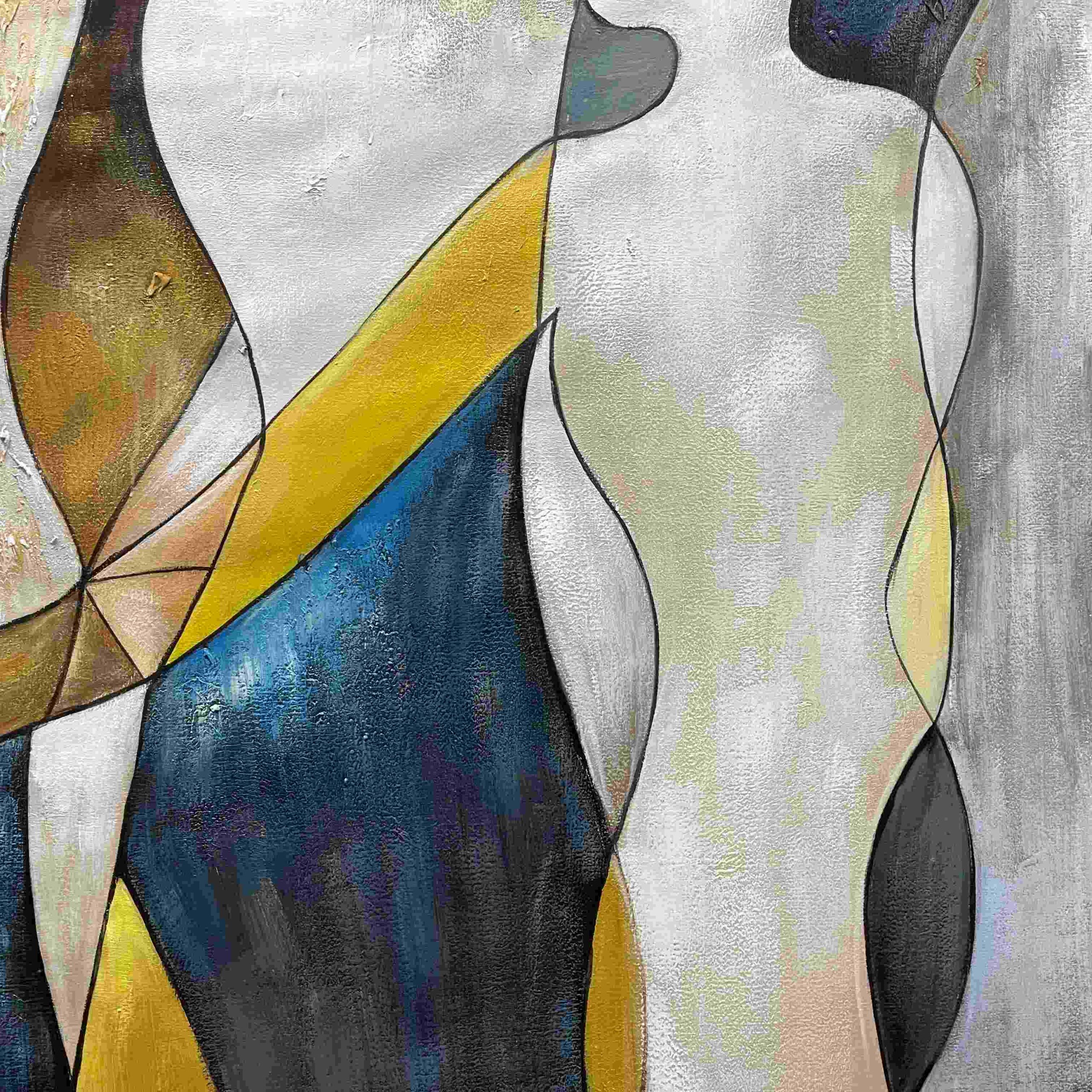 INTERTWINED: Abstract Figurative Oil Painting in Earthy Tones - Image 3