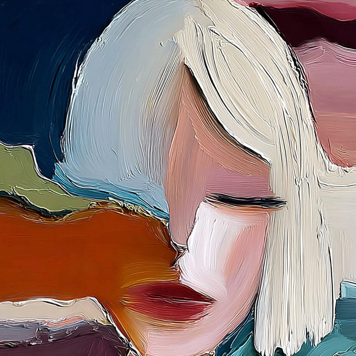 INWARD: Abstract Figurative Portrait Painting with Thick Texture - Image 3