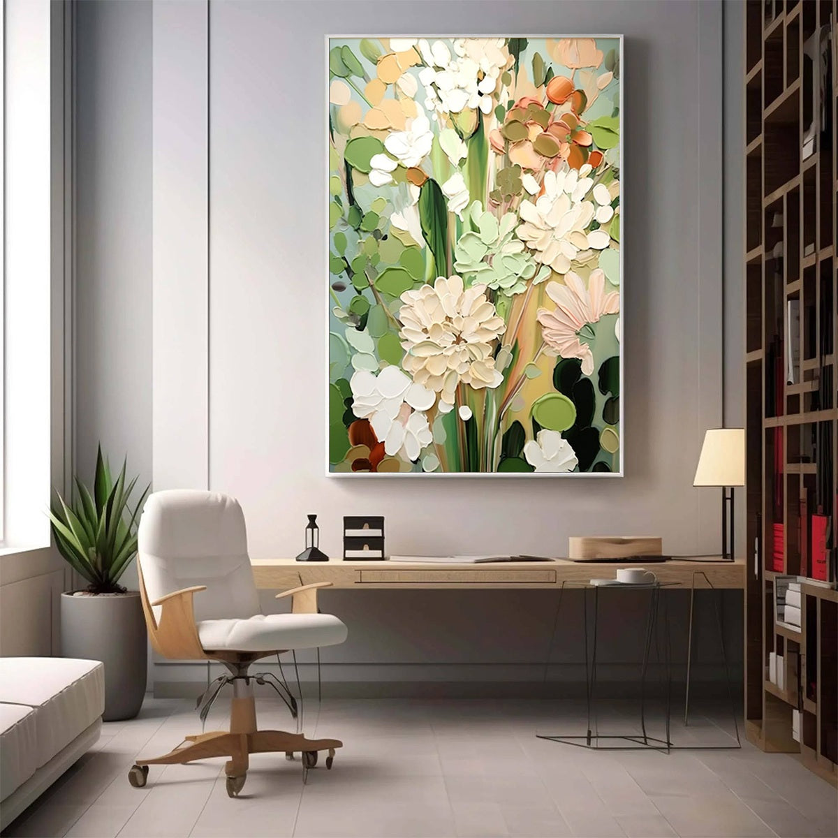 SERENE BLOSSOMS: Impressionist Floral Oil Painting - Image 7