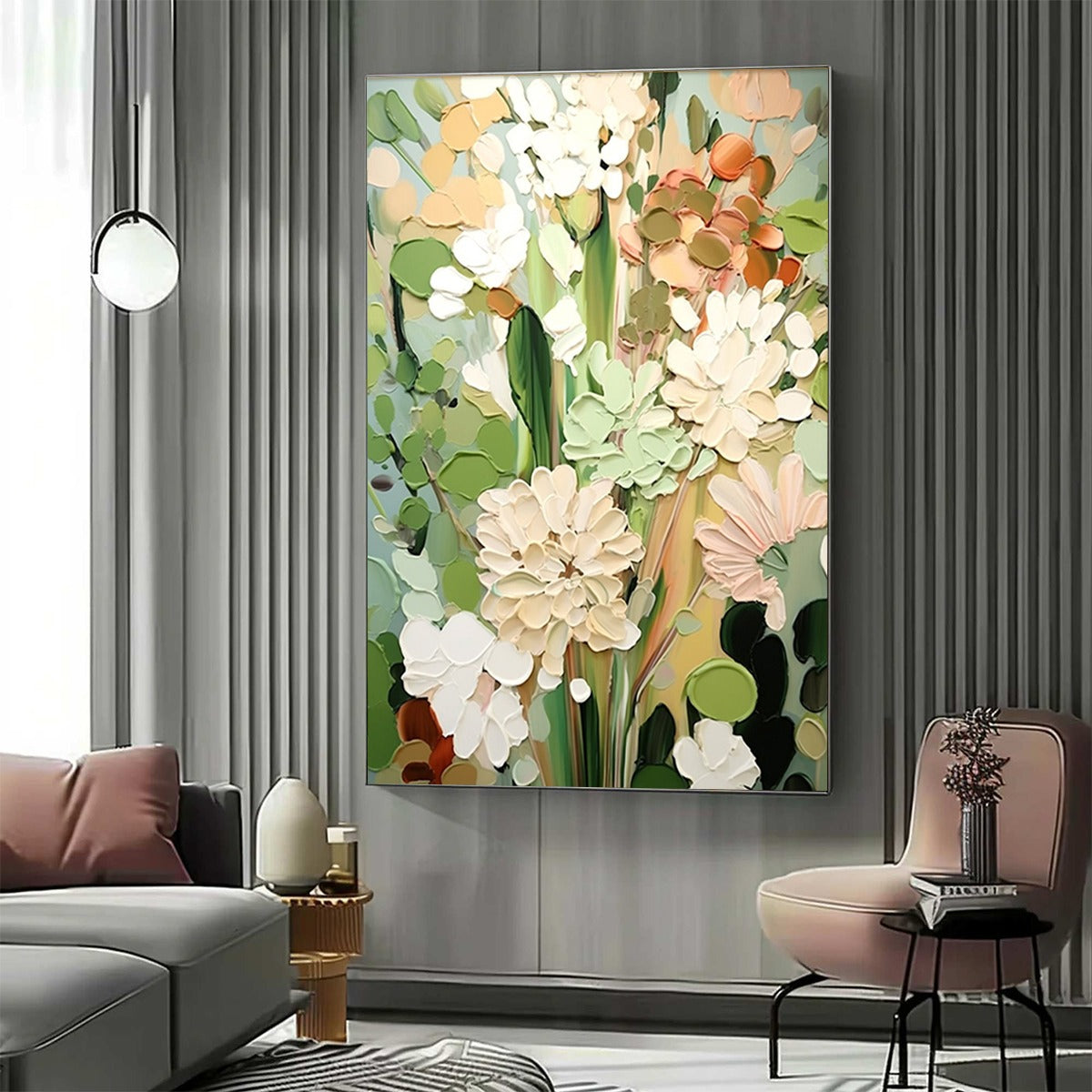 SERENE BLOSSOMS: Impressionist Floral Oil Painting - Image 6