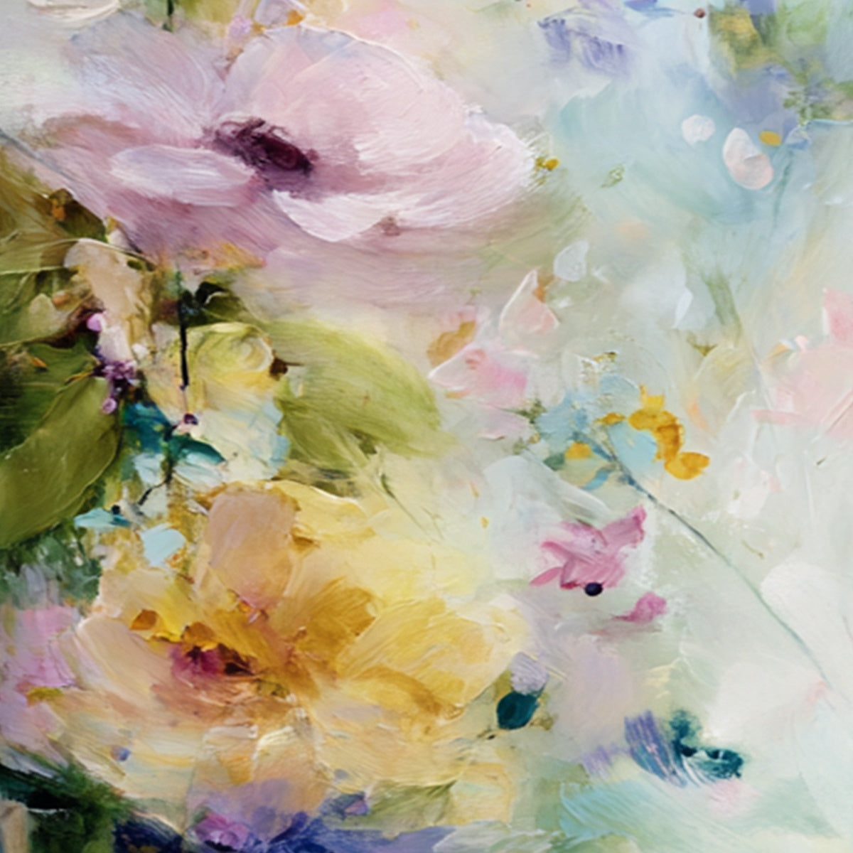 JARDIN SECRET: Impressionistic Abstract Floral Painting Set of 2 - Image 3