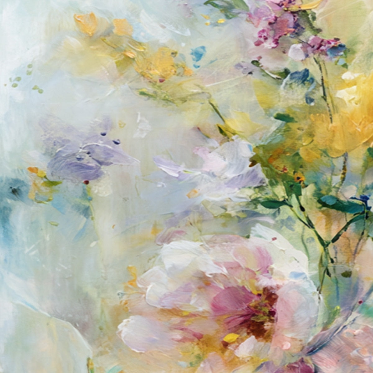 JARDIN SECRET: Impressionistic Abstract Floral Painting Set of 2 - Image 5