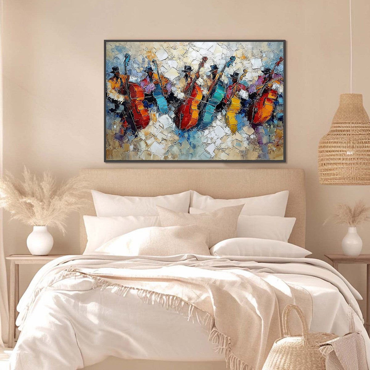 JAZZMEN'S JAM: Textured Impasto Painting of Musicians - Image 4