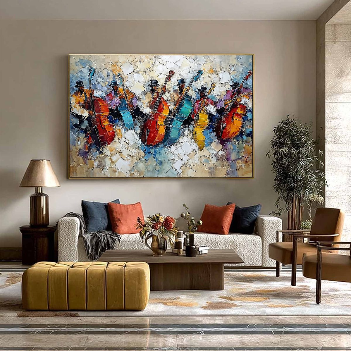 JAZZMEN'S JAM: Textured Impasto Painting of Musicians - Image 6