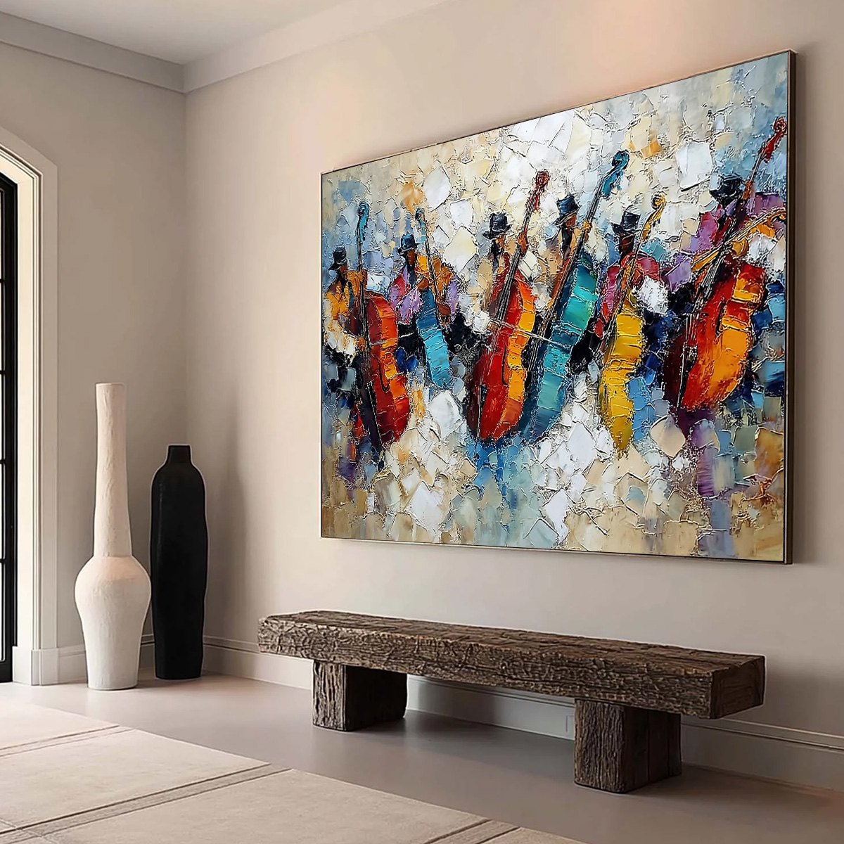 JAZZMEN'S JAM: Textured Impasto Painting of Musicians - Image 7