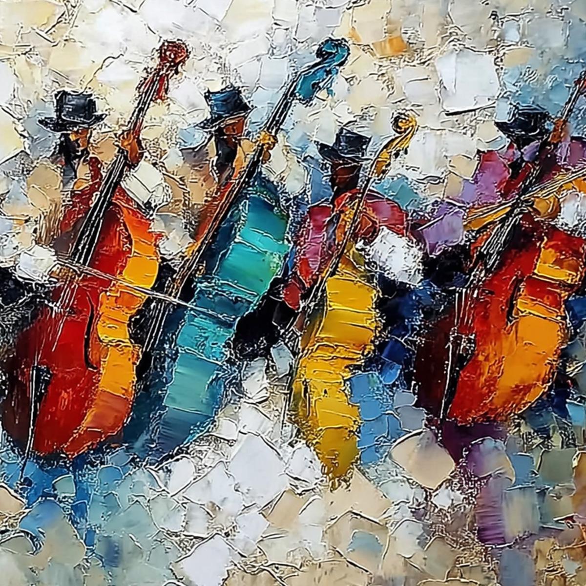 JAZZMEN'S JAM: Textured Impasto Painting of Musicians - Image 5