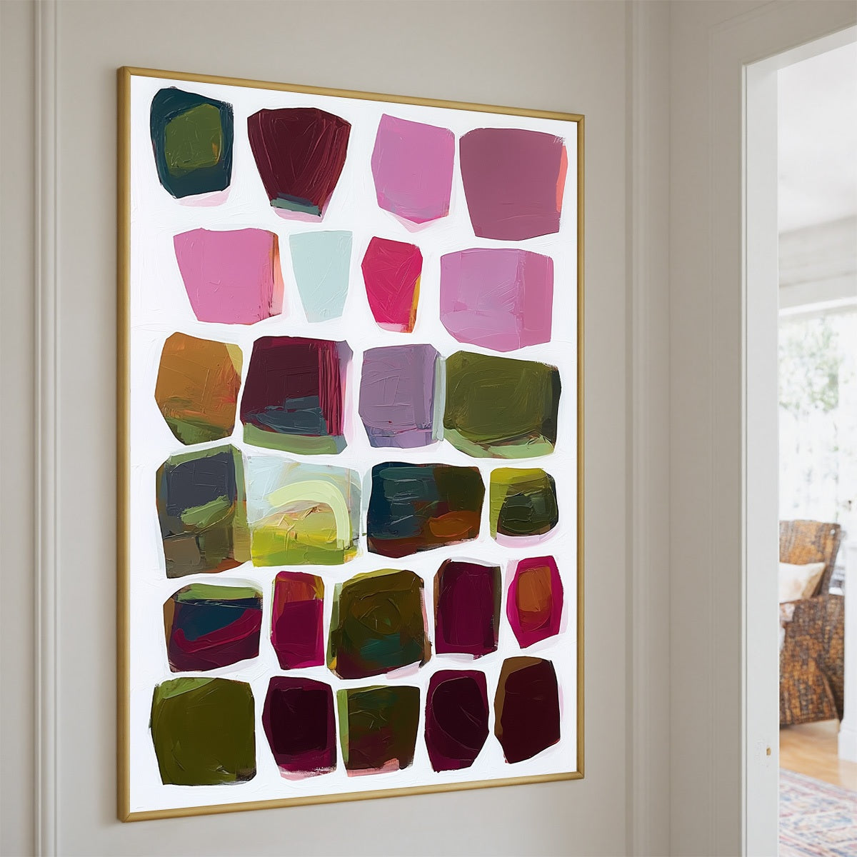 JEWEL TONES: Abstract Geometric Oil Painting - Image 5