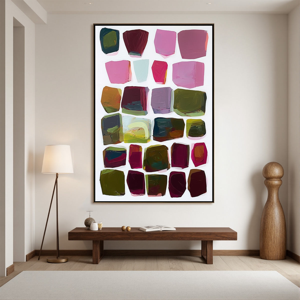 JEWEL TONES: Abstract Geometric Oil Painting - Image 4