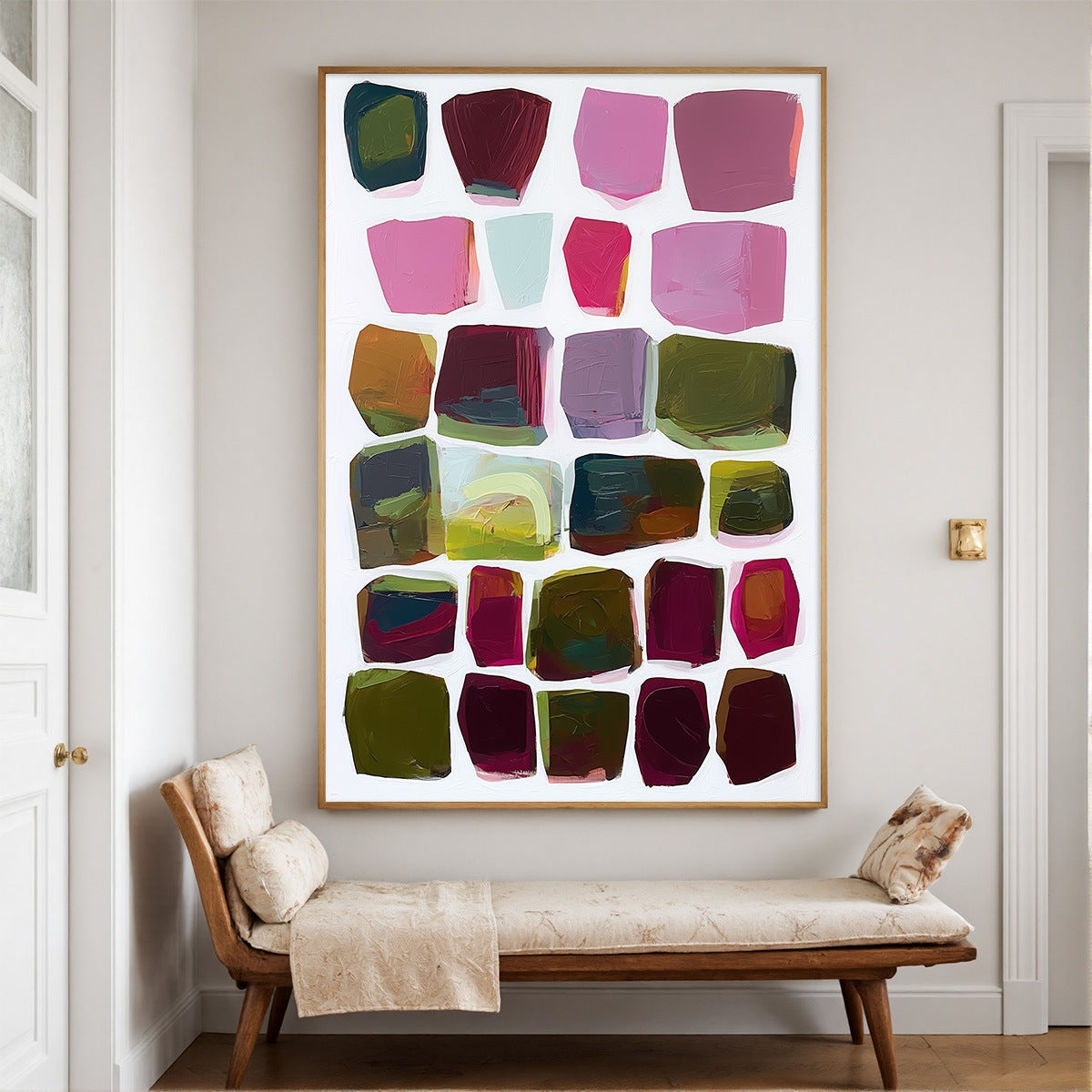 JEWEL TONES: Abstract Geometric Oil Painting - Image 2