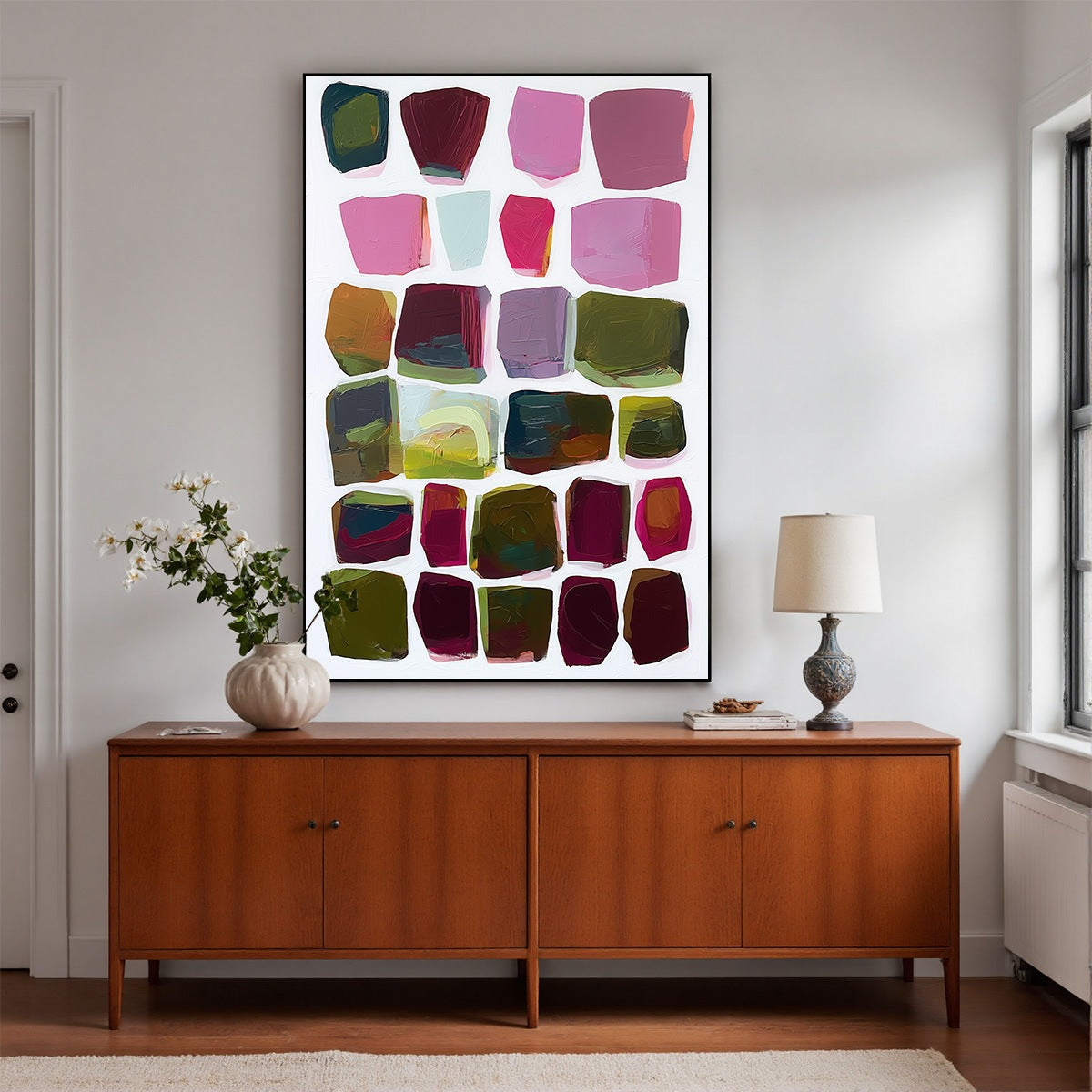 JEWEL TONES: Abstract Geometric Oil Painting - Image 7