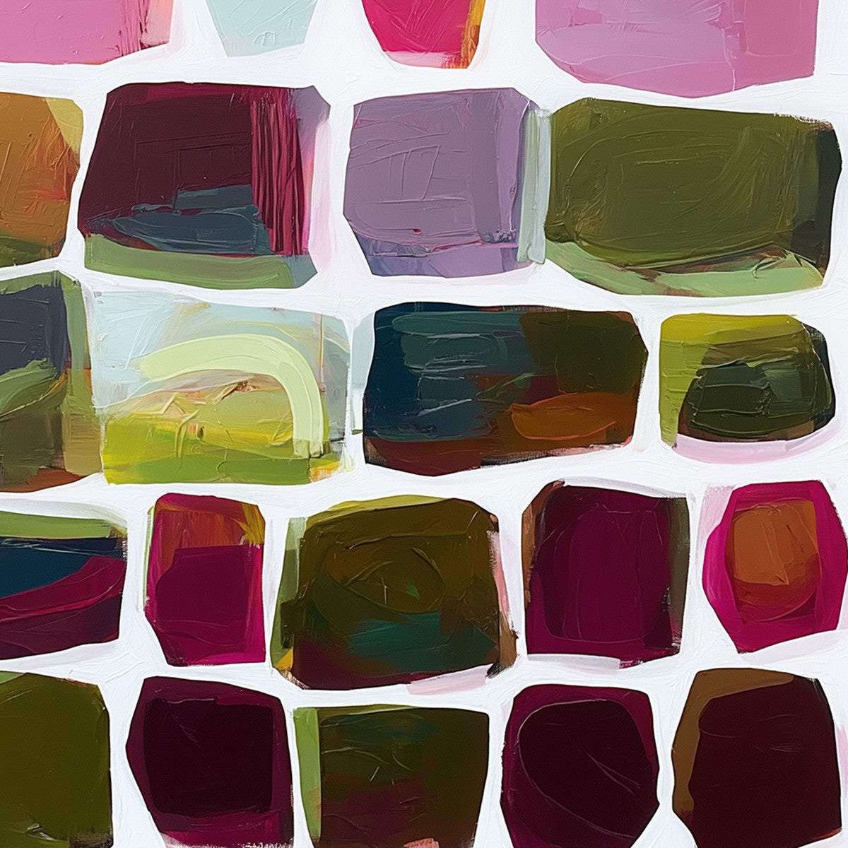 JEWEL TONES: Abstract Geometric Oil Painting - Image 8