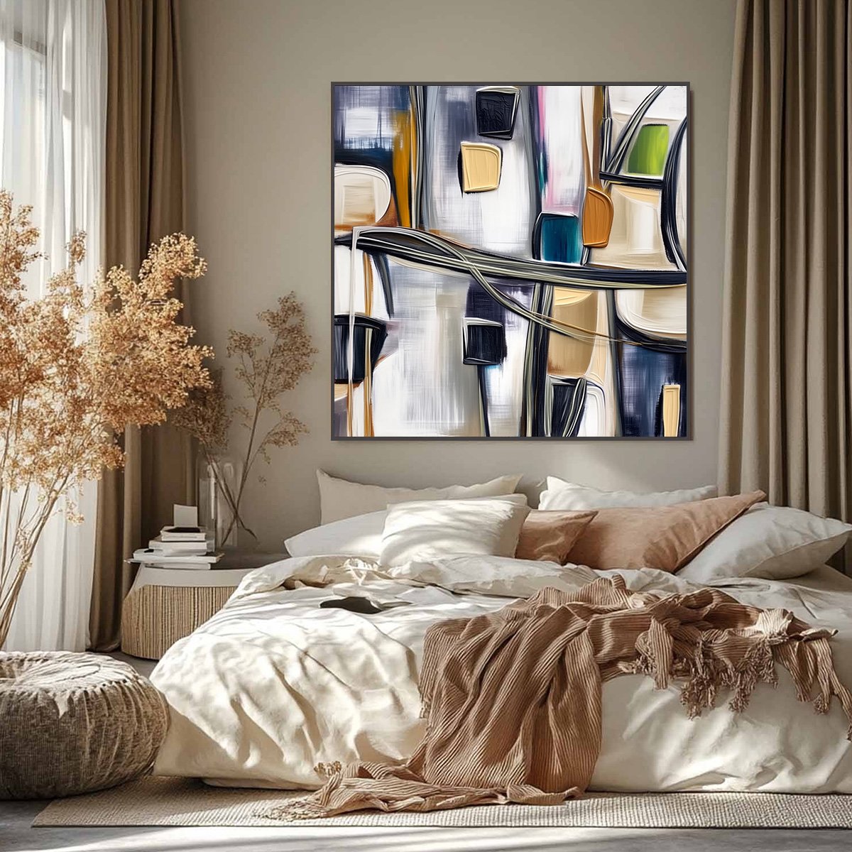 JUNCTION: Modern Abstract Textured Square Wall Art Painting - Image 6