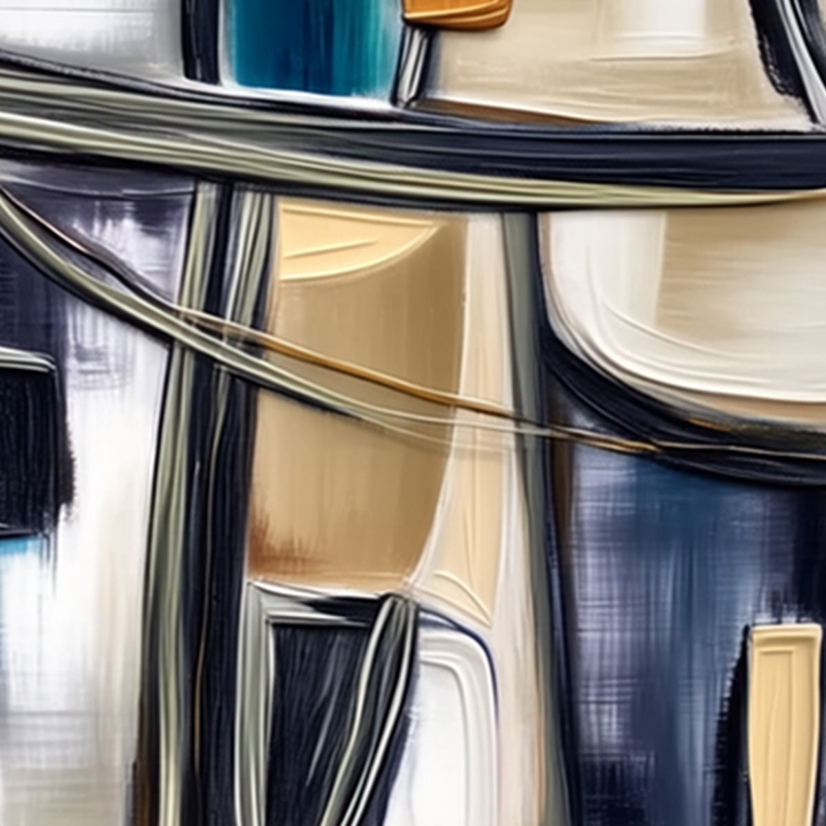 JUNCTION: Modern Abstract Textured Square Wall Art Painting - Image 3