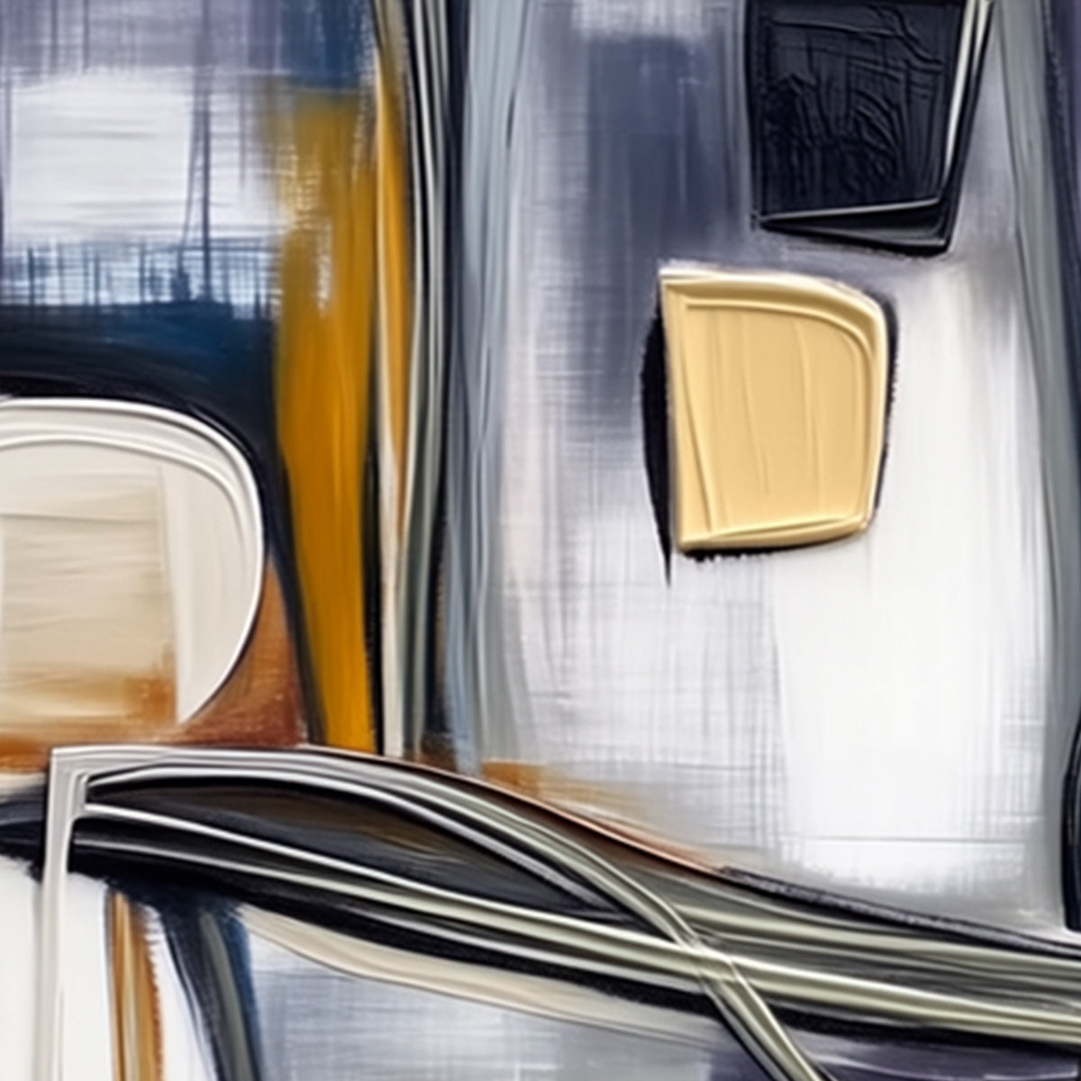 JUNCTION: Modern Abstract Textured Square Wall Art Painting - Image 5
