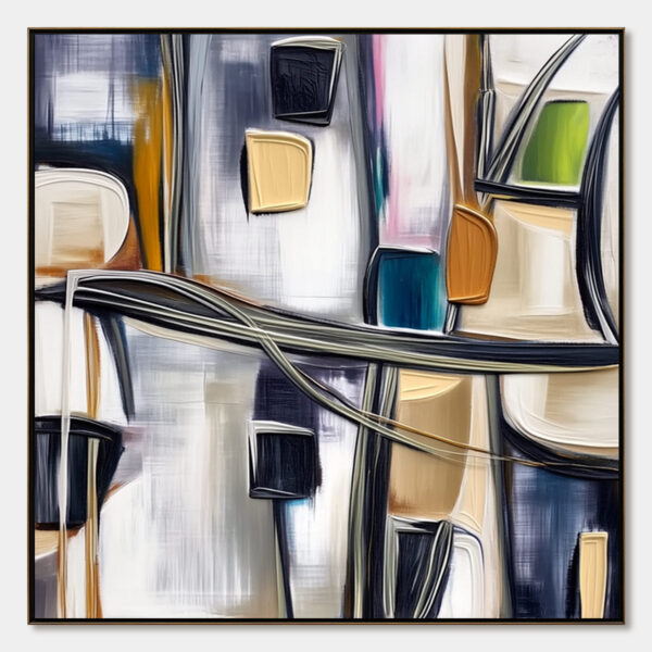 JUNCTION: Modern Abstract Textured Square Wall Art Painting