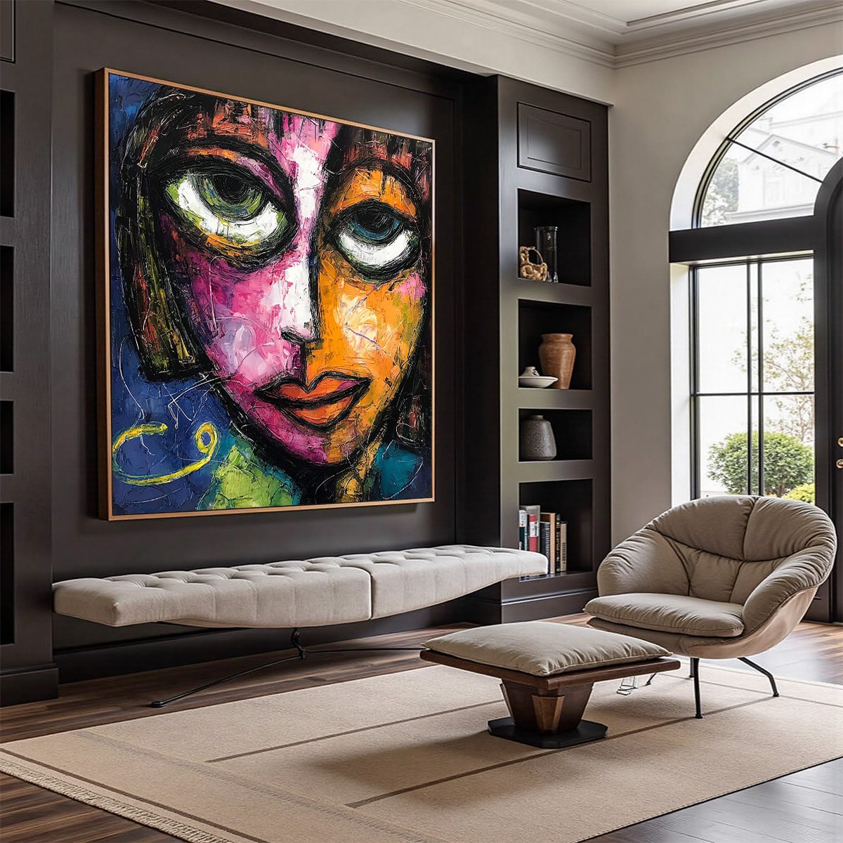 KALEIDOSCOPE SOUL: Colorful Abstract Impasto Portrait Oil Painting on Canvas - Image 7