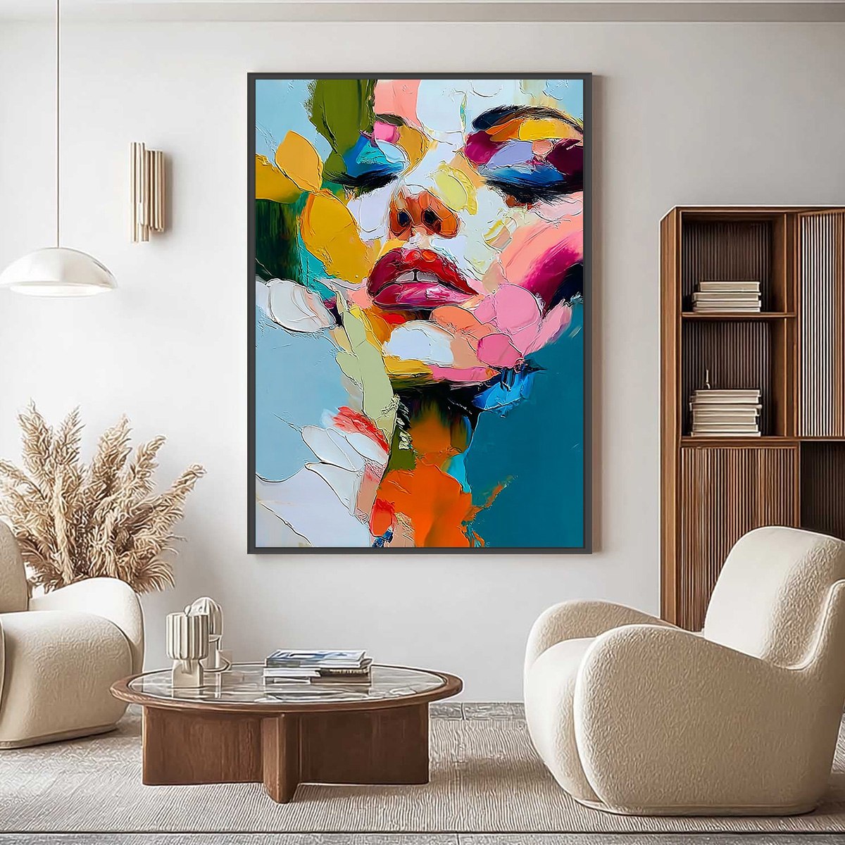 KALEIDOSCOPE SOUL: Colorful Abstract Impasto Portrait Oil Painting - Image 4