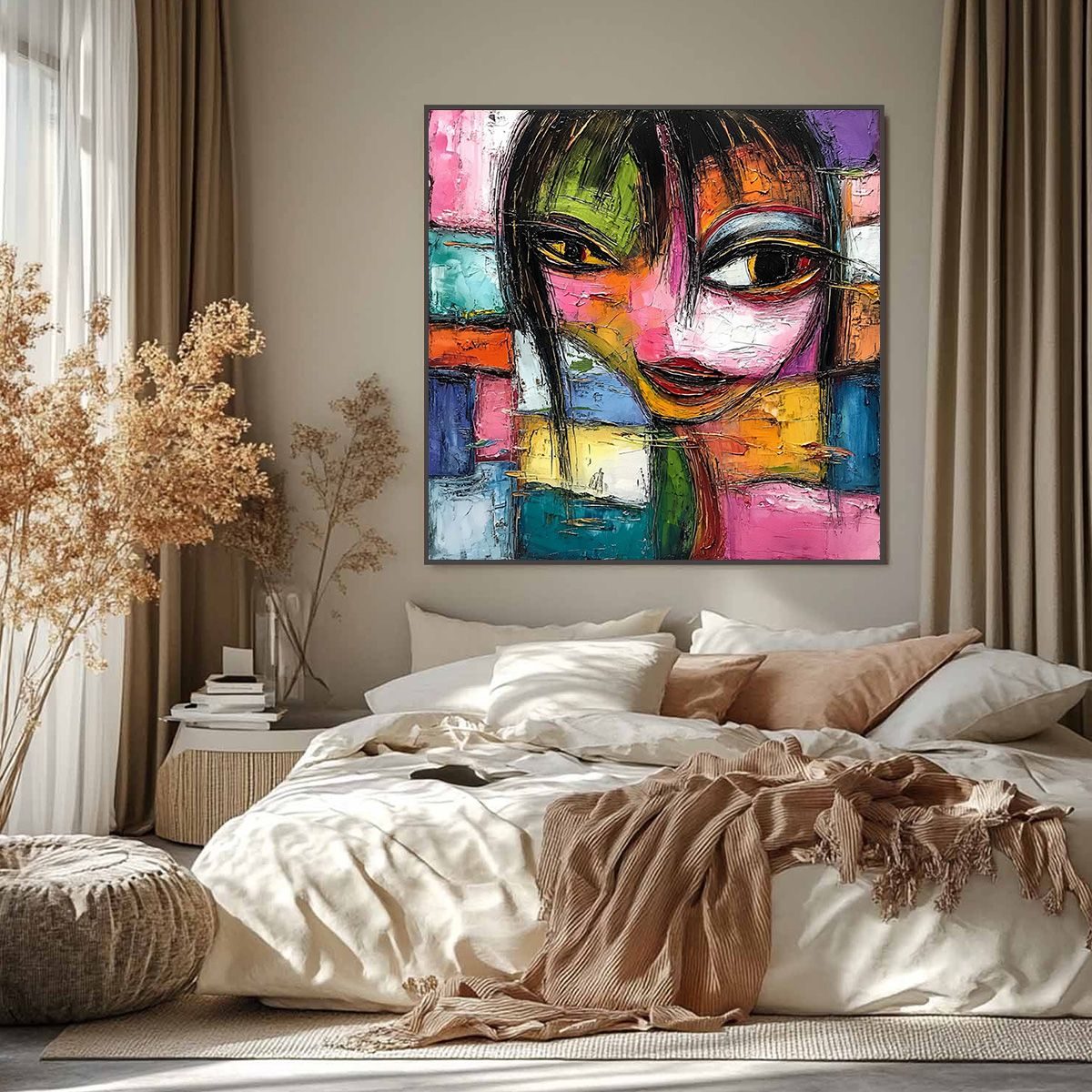 KALEIDOSCOPE SOUL: Colorful Abstract Impasto Portrait Oil Painting - Image 6