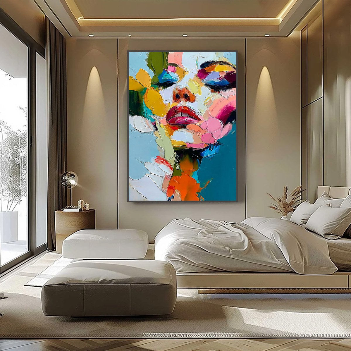 KALEIDOSCOPE SOUL: Colorful Abstract Impasto Portrait Oil Painting - Image 6