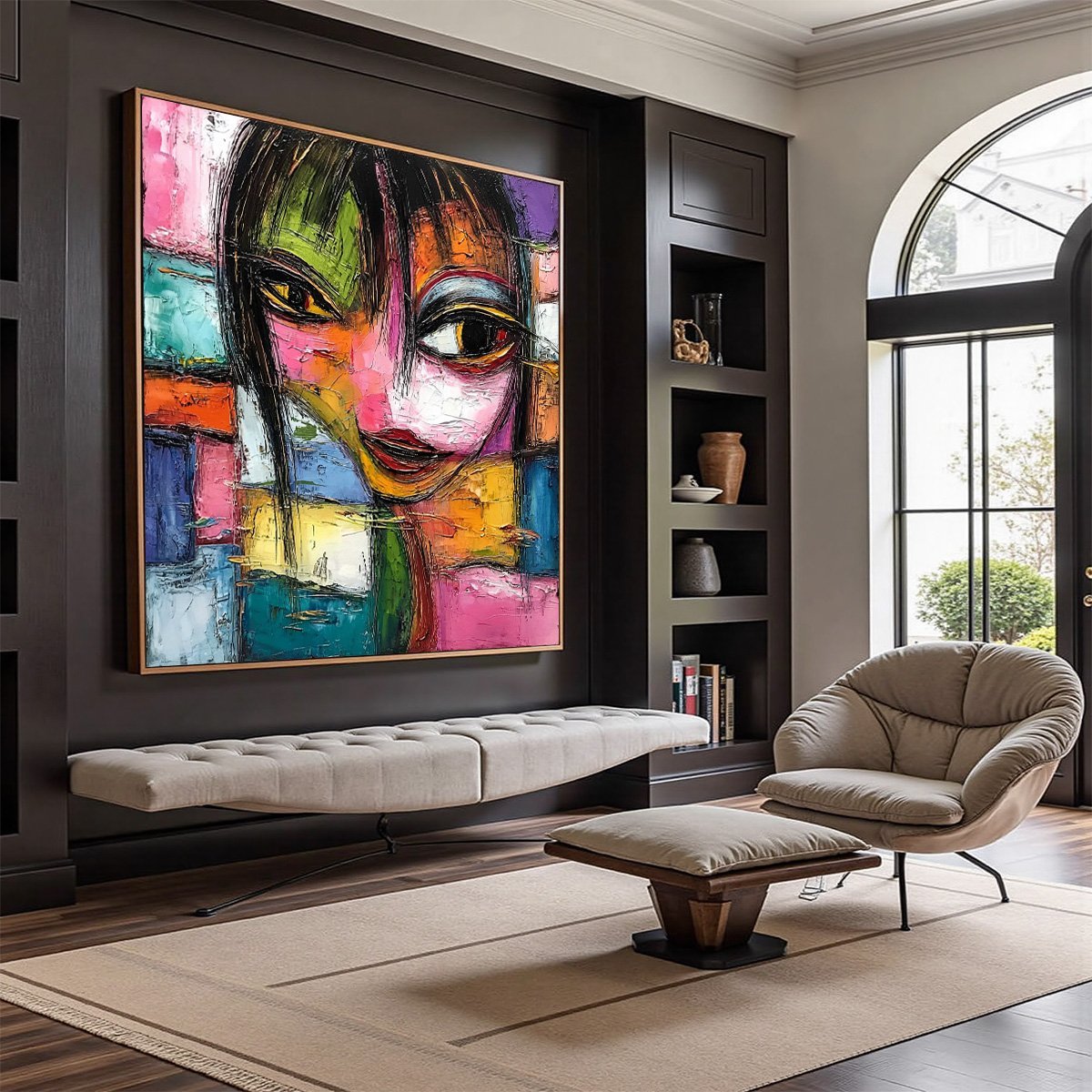 KALEIDOSCOPE SOUL: Colorful Abstract Impasto Portrait Oil Painting - Image 7