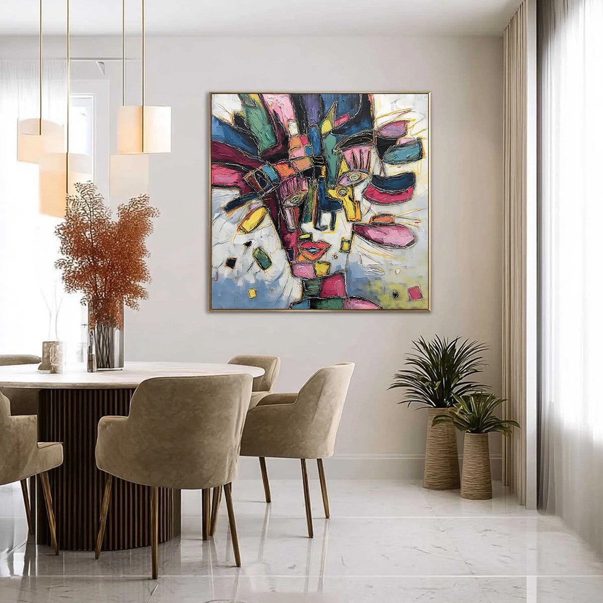KALEIDOSCOPE SOUL: Large Colorful Abstract Portrait Impasto Painting - Image 4