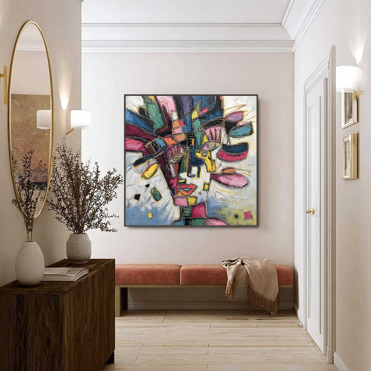 KALEIDOSCOPE SOUL: Large Colorful Abstract Portrait Impasto Painting - Image 6