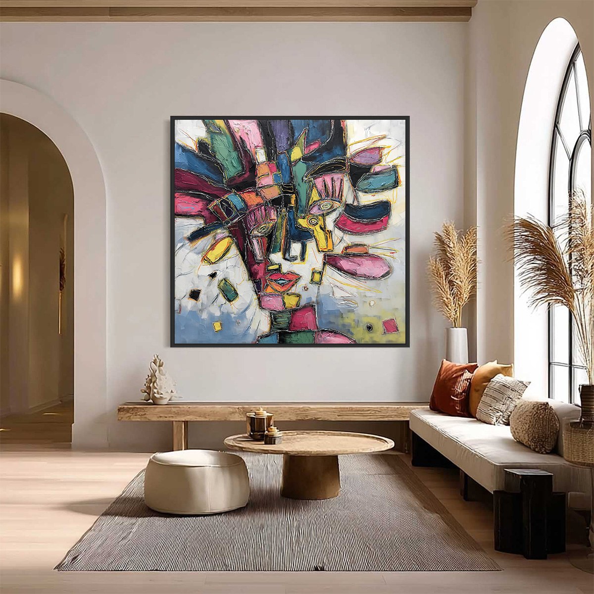KALEIDOSCOPE SOUL: Large Colorful Abstract Portrait Impasto Painting - Image 2