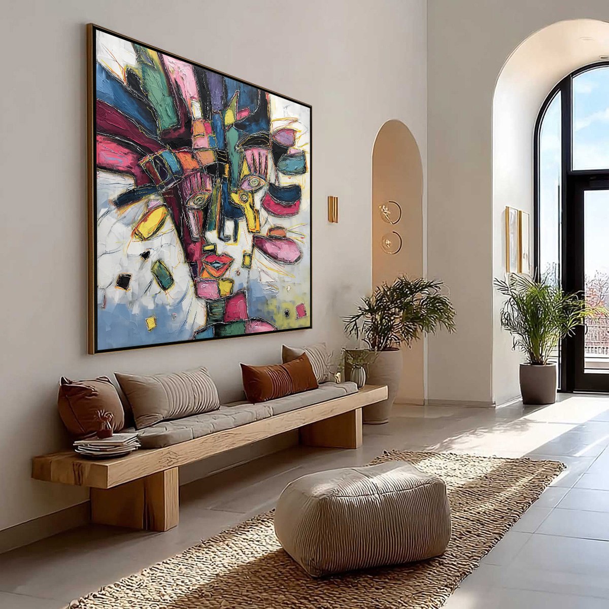 KALEIDOSCOPE SOUL: Large Colorful Abstract Portrait Impasto Painting - Image 7