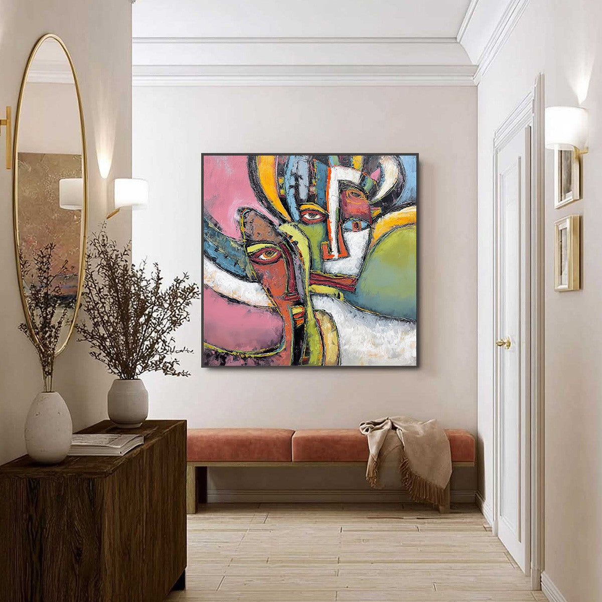 KINDRED SPIRITS: Colorful Abstract Impasto Portrait Oil Painting - Image 6