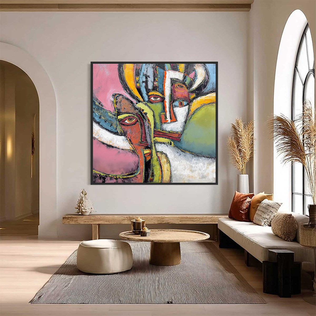 KINDRED SPIRITS: Colorful Abstract Impasto Portrait Oil Painting - Image 2