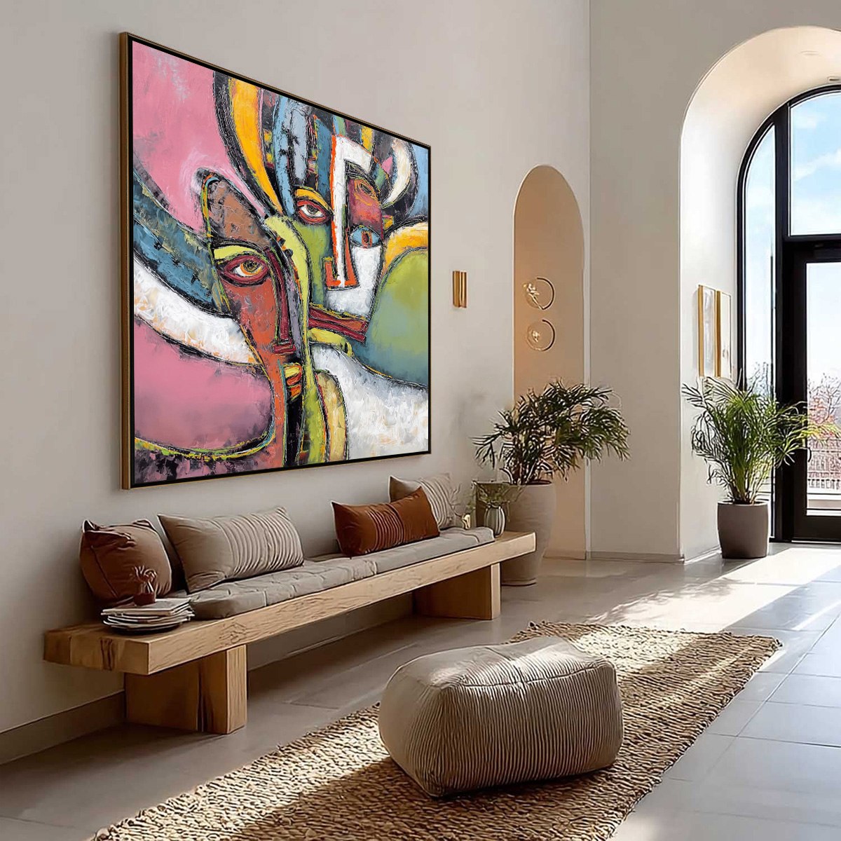 KINDRED SPIRITS: Colorful Abstract Impasto Portrait Oil Painting - Image 7