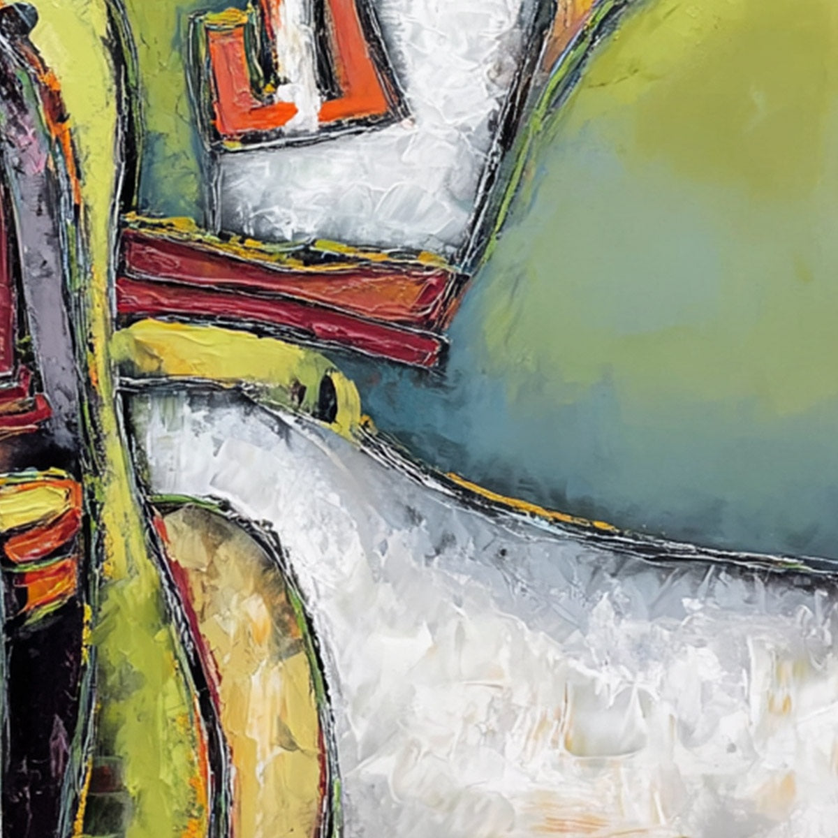 KINDRED SPIRITS: Colorful Abstract Impasto Portrait Oil Painting - Image 5