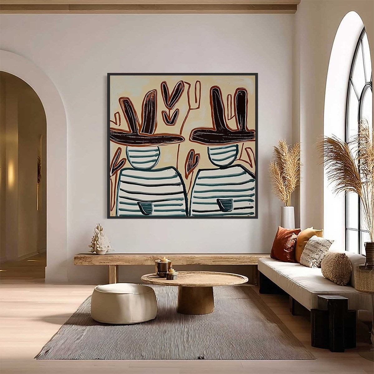 KINDRED SPIRITS: Modern Abstract Figurative Painting of Two Companions - Image 2