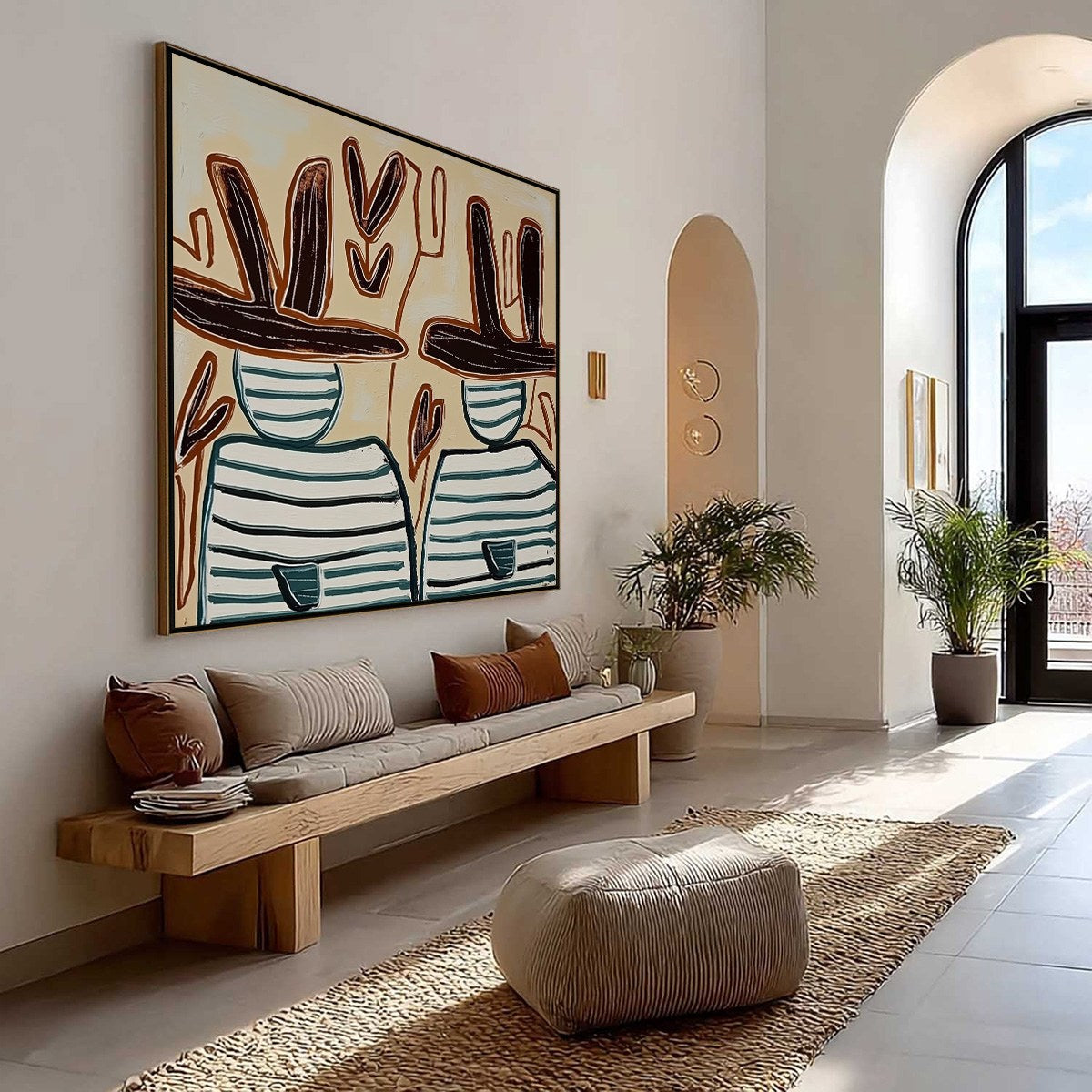 KINDRED SPIRITS: Modern Abstract Figurative Painting of Two Companions - Image 7