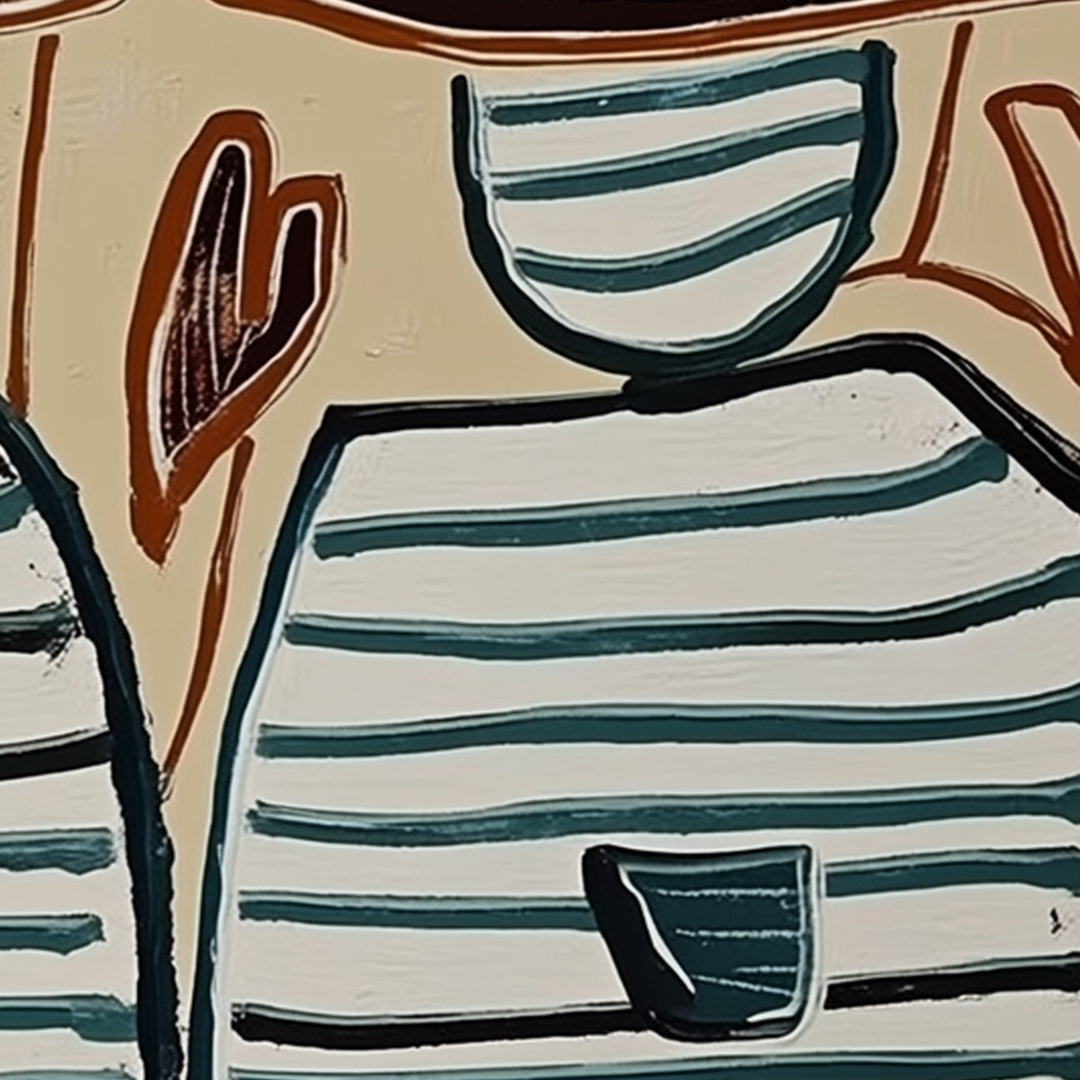 KINDRED SPIRITS: Modern Abstract Figurative Painting of Two Companions - Image 5