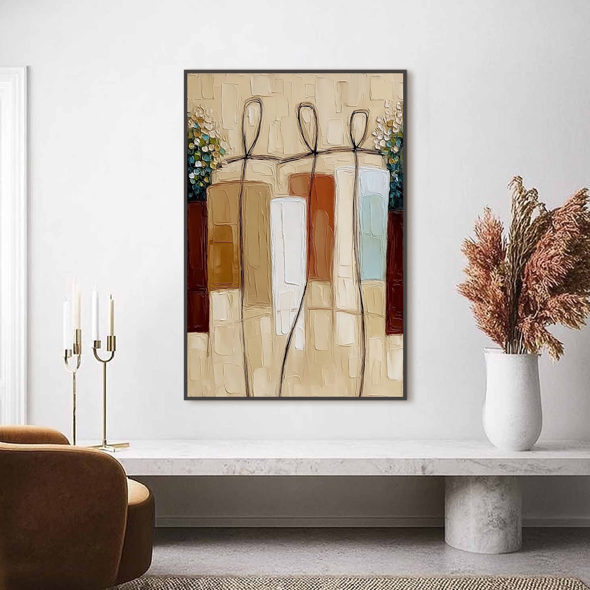 KINDRED SPIRITS: Textured Abstract Figurative Impasto Painting - Image 2