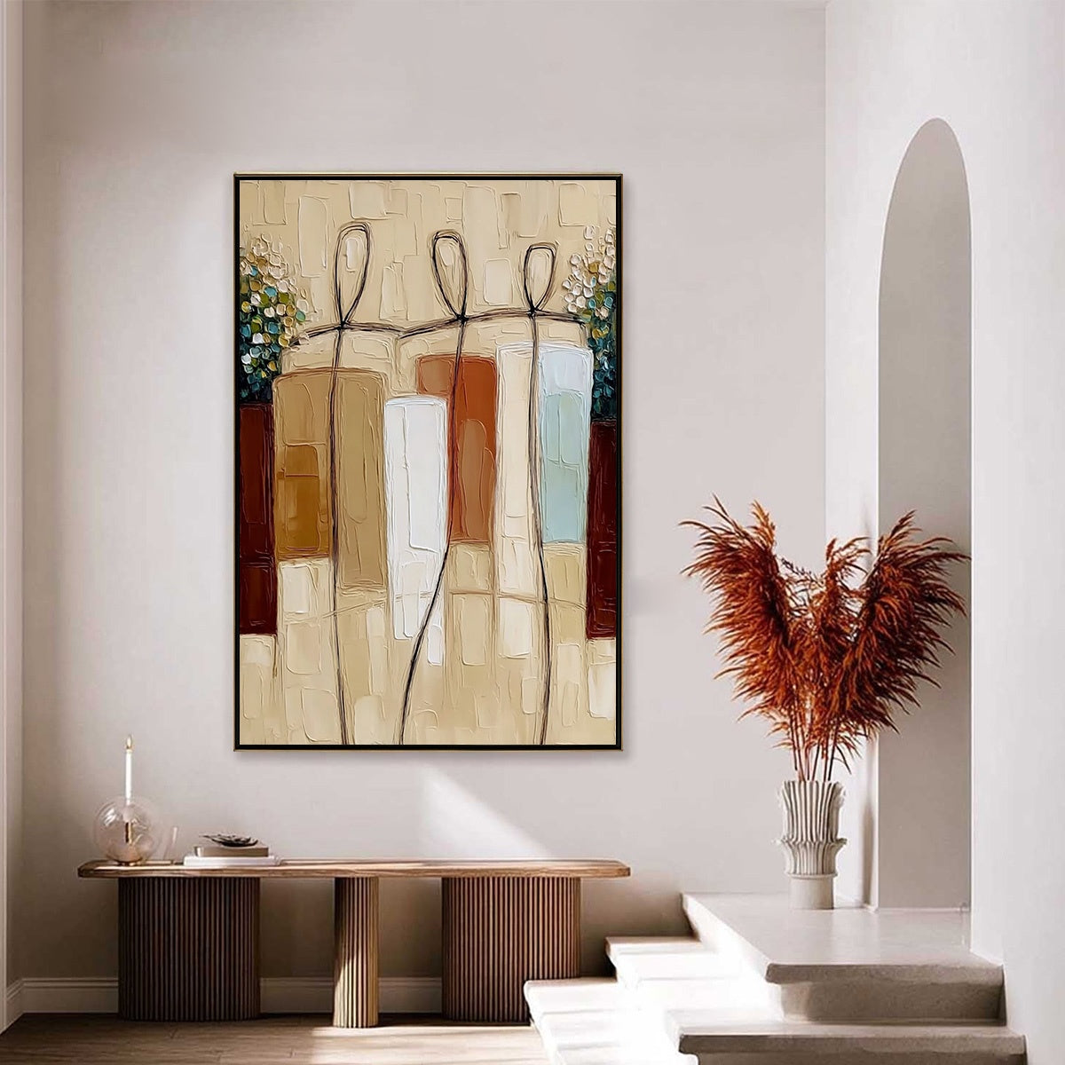 KINDRED SPIRITS: Textured Abstract Figurative Impasto Painting - Image 4