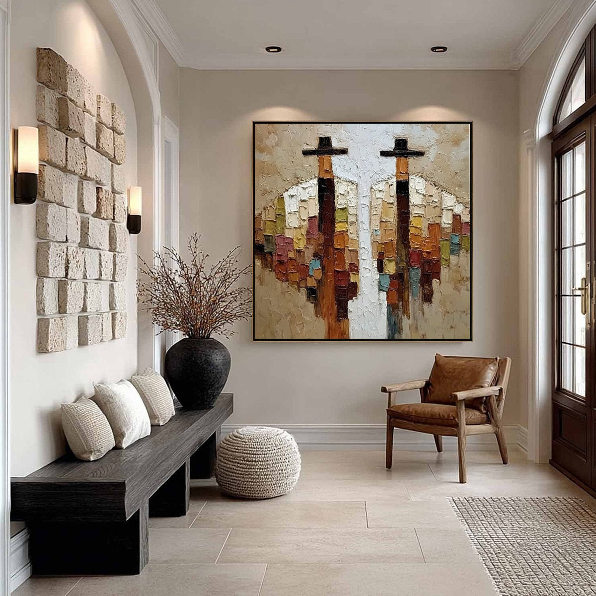 KINDRED SPIRITS: Textured Abstract Figurative Impasto Painting - Image 6
