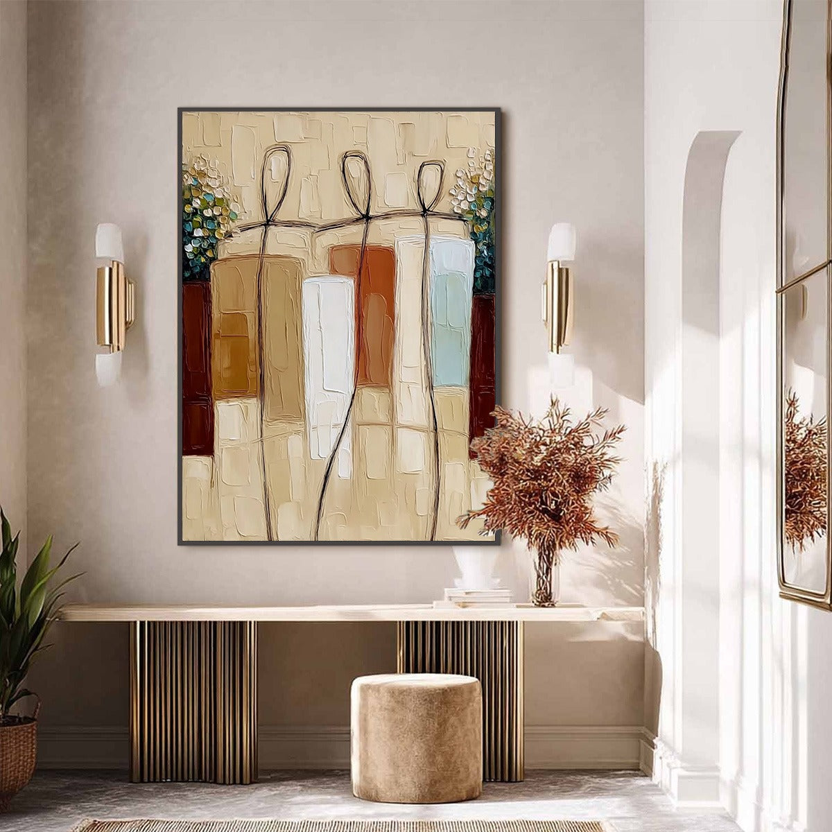 KINDRED SPIRITS: Textured Abstract Figurative Impasto Painting - Image 6